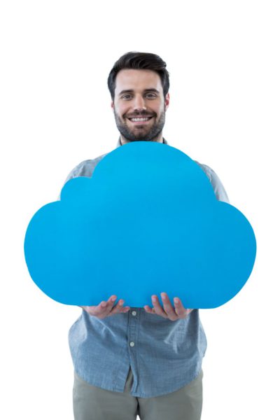 man using the cloud